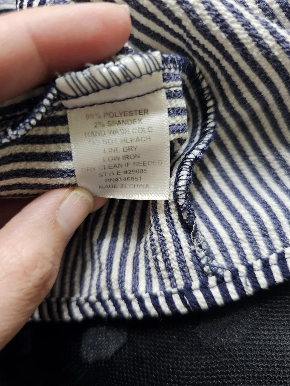 Monteau Navy & White Striped Peplum Blouse - Picture 5 of 8